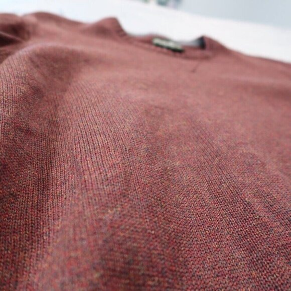 Eddie Bauer Sweater Mens Red Extra Large Knit Cardigan Crewneck Pullover Cotton - Picture 8 of 13